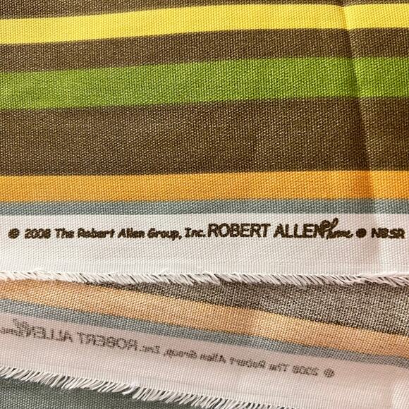 Robert Allen Striped Cotton Fabric 2.75 Yards Upholstery Retro Mod 56” 2008 - Picture 4 of 6